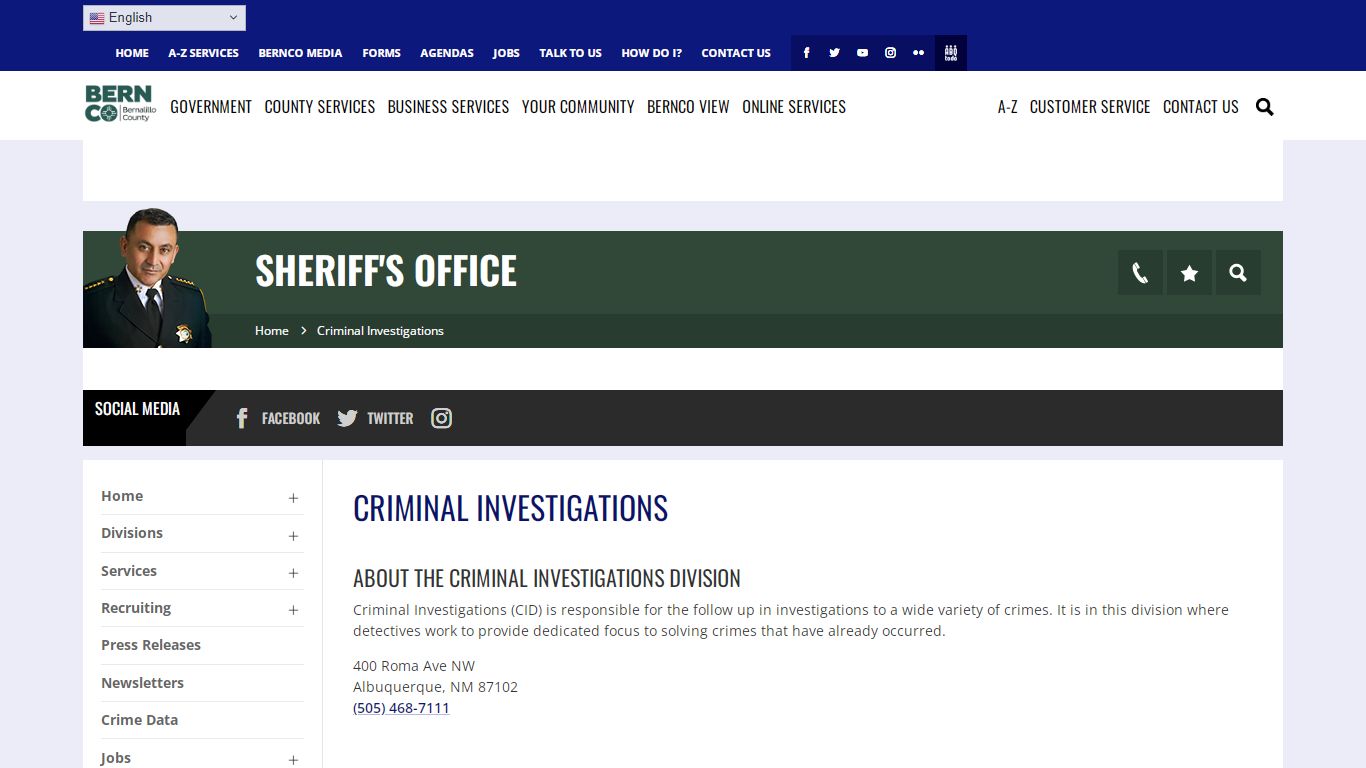 Criminal Investigations - Bernalillo County Sheriff